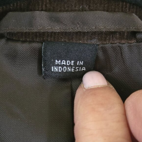 Kroon Black Brown Corduroy Collar Elbow Patches Chore Jacket Size L - Picture 4 of 7